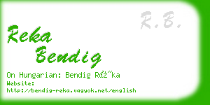 reka bendig business card